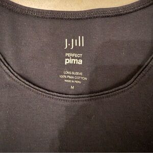 J. Jill Perfect Pima Black Long Sleeve Tee - Size Medium